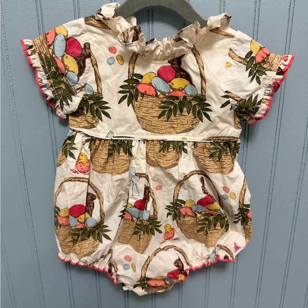 Pink Chicken Cream and Brown Baby Romper